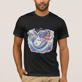 パステルミスティックマーメイドグラフィックTシャツ | 輝く大海 Tシャツ