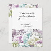 パステルミックスブーケの花模様返信カード 出欠カード (正面/裏面)