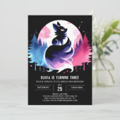 パステルミニマリストウルフ誕生日 招待状 (スタンド正面)