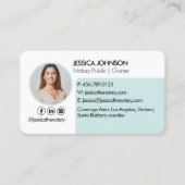 パステルミニマルとQRコーモダンド公証人写真 名刺 (正面)