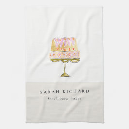 パステルミニマルウォーターカラフルカラーケーキベーカリー キッチンタオル