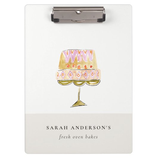 パステルミニマルウォーターカラフルカラーケーキベーカリー クリップボード (正面)