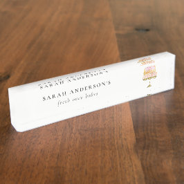 パステルミニマルウォーターカラフルカラーケーキベーカリー デスクネームプレート