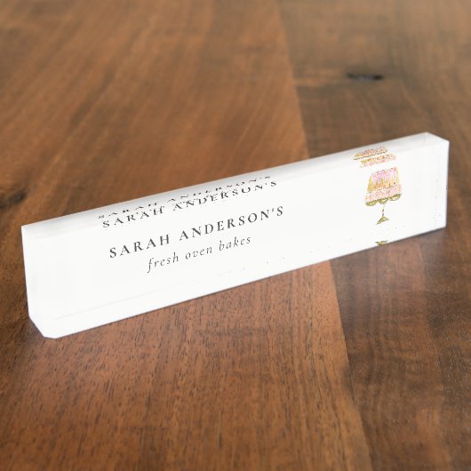 パステルミニマルウォーターカラフルカラーケーキベーカリー デスクネームプレート (側面)