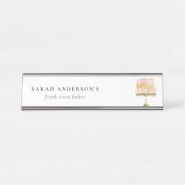 パステルミニマルウォーターカラフルカラーケーキベーカリー デスクネームプレート