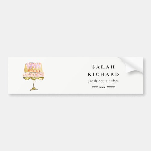 パステルミニマルウォーターカラフルカラーケーキベーカリー バンパーステッカー (正面)