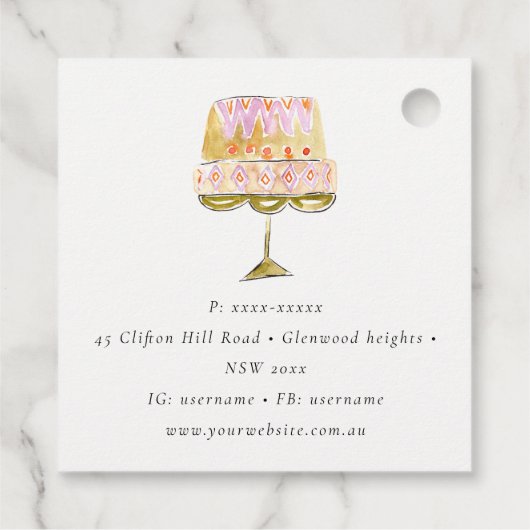 パステルミニマルウォーターカラフルカラーケーキベーカリー フェイバータグ (裏面)