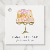 パステルミニマルウォーターカラフルカラーケーキベーカリー フェイバータグ (正面)