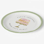 パステルミニマルウォーターカラフルカラーケーキベーカリー ペーパープレート (アングル)