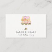 パステルミニマルウォーターカラフルカラーケーキベーカリー 名刺 (正面)