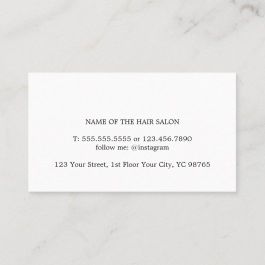 パステルミニマルエレガントグラディエントはっきりしたヘアスタイリスト 名刺 (裏面)