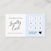 パステルミニマルエレガントブルーホワイトスクリプト ロイヤリティカード (正面)