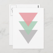 パステルミニマルカラー三角形トリオ ポストカード (正面/裏面)