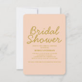 パステルミニマルタイポグラフィモダンブライダルシャワー 招待状 (正面)