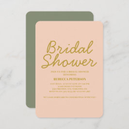 パステルミニマルタイポグラフィモダンブライダルシャワー 招待状