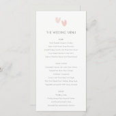 パステルミニマルデュスキピンクハートズ結婚のメニューカード サンキューカード (正面/裏面)