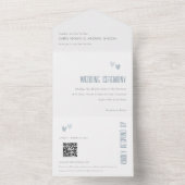 パステルミニマルデュスキーブルーハート結婚ズのQRコード オールインワン招待状 (内側)