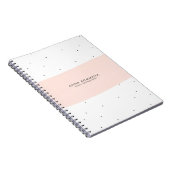 パステルミニマルピンクと白のブラシストローク ノートブック (右側)