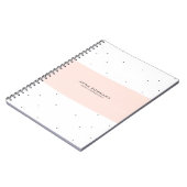 パステルミニマルピンクと白のブラシストローク ノートブック (左側)