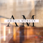 パステルミニマルピンクイニシャル&パーソナライズされた ウィンドウサイン (シート2)