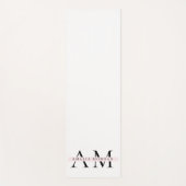 パステルミニマルピンクイニシャル&パーソナライズされた ヨガマット (正面)