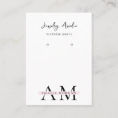 パステルミニマルピンクイニシャル&パーソナライズされた 名刺 (正面)