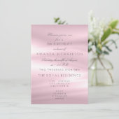 パステルミニマルピンク薄紫パール誕生日グリッター 招待状 (スタンド正面)