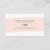 パステルミニマルピンク&ホワイトブラシストローク 名刺 (裏面)