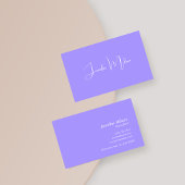 パステルミニマルブルーハンド書タイポグラフィ 名刺