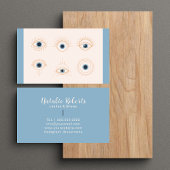 パステルミニマルブルー&ピンクまつげ美しいサロン 名刺