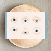 パステルミニマルブルー&ピンクまつげ美しいサロン 名刺