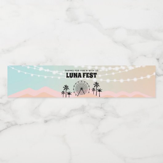 パステルミュージックフェスティバル誕生日 ペットボトルラベル (シングルラベル)