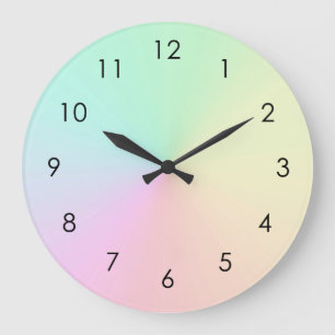 パステルミュートグラデーショグラデーションン虹 ラージ壁時計