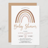パステルミュートトーンボホレインボーベビーシャワー 招待状 (正面/裏面)