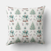 パステルミントとピンククリスマスシームレスパターン クッション (裏面)