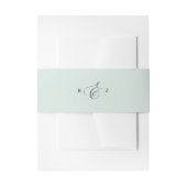 パステルミントエレガントシンプルモノグラム結婚ズ 招待状ベリーバンド (正面例)