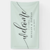 パステルミントカリフシンプルィック結婚ズへようこそ 横断幕 (縦)