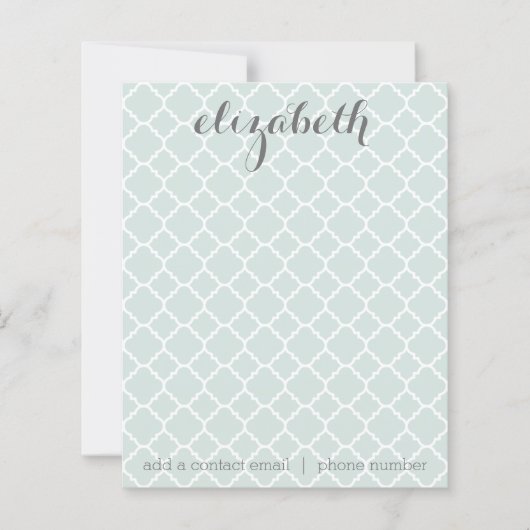 パステルミントクローバーパターン名前をカスタムするノート (正面)