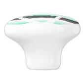 パステルミントグリーングレー水カラーストライプパターン セラミックノブ (側面)