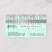 パステルミントグリーンシルバーグリッタードリップスクレジット 名刺 (裏面)