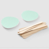 パステルミントグリーンストライプサマーストライプの ハンドファン (組立なし)