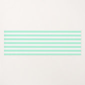 パステルミントグリーンストライプサマーストライプの ヨガマット (正面(横))