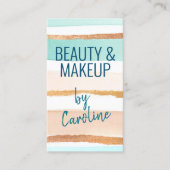 パステルミントグリーン金ゴールドグリッターマーブルスパークルアート 名刺 (正面)