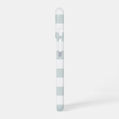 パステルミントストライプパーソナライズされた iPhone 16ケース (左側面)