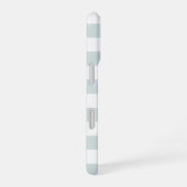 パステルミントストライプパーソナライズされた iPhone 16ケース (右側面)