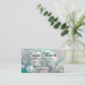 パステルミントホワイトピンクフェミニンフローラ 名刺 (スタンド正面)