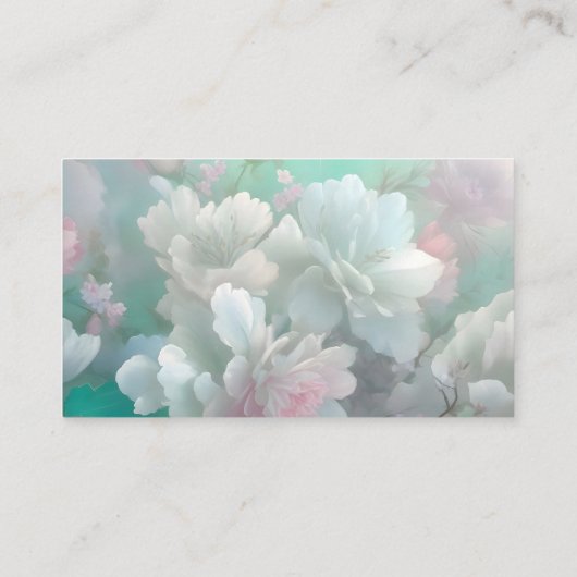 パステルミントホワイトピンクフェミニンフローラ 名刺 (裏面)