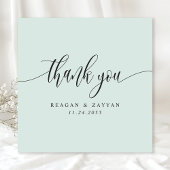 パステルミントミニマリスト結婚スクリプト サンキューカード