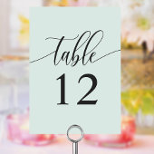 パステルミントミニマリスト結婚書道 テーブルナンバー