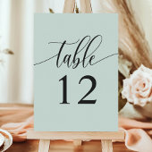 パステルミントミニマリスト結婚書道 テーブルナンバー